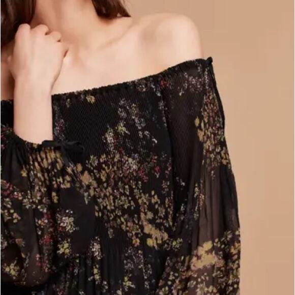 Wilfred Talence Black Floral Off The Shoulder Blouse XS - Picture 3 of 12